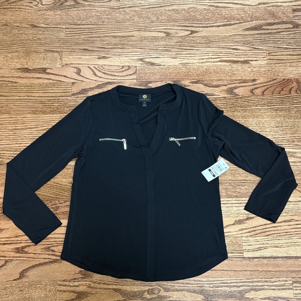 NWT JMCollection Black top size Petite Medium